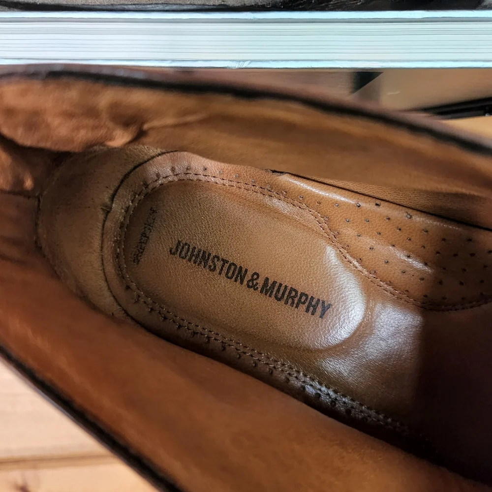 Johnston Murphy‎ 💙 20-6580 Sheepskin Leather Brown Ankle Chukka Boots Split 12M